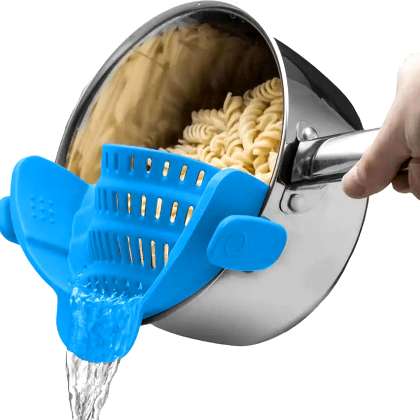 1Pc Adjustable Silicone Clip-On Strainer for Pots, Pans, and Bowls - Handheld Drainer for Noodles, Pasta
