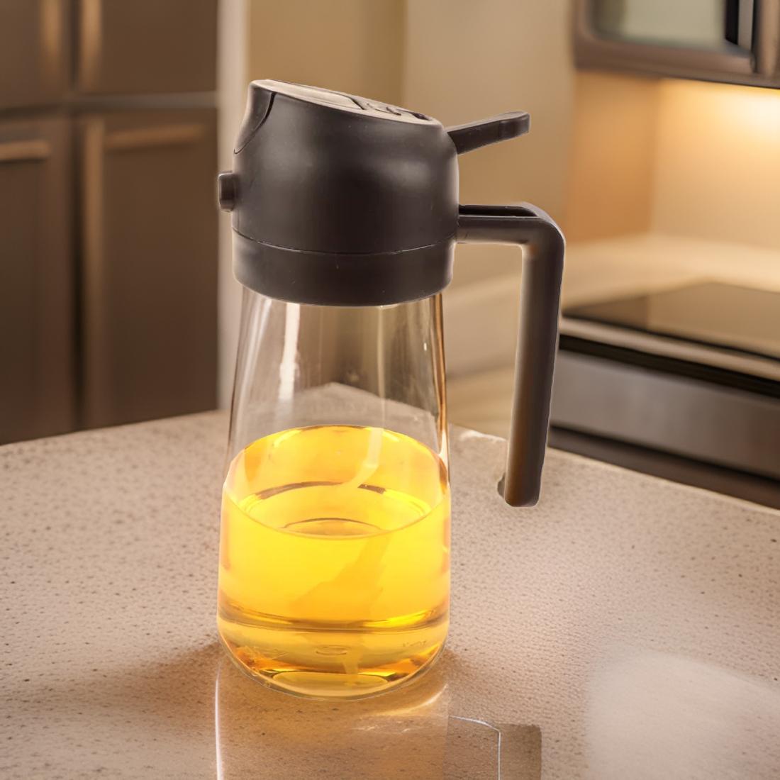 16Oz Oil Dispenser Bottle, 2-in-1 Olive Oil Dispenser and Oil Sprayer