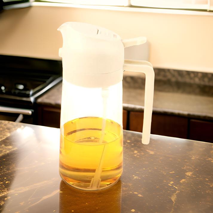 16Oz Oil Dispenser Bottle, 2-in-1 Olive Oil Dispenser and Oil Sprayer