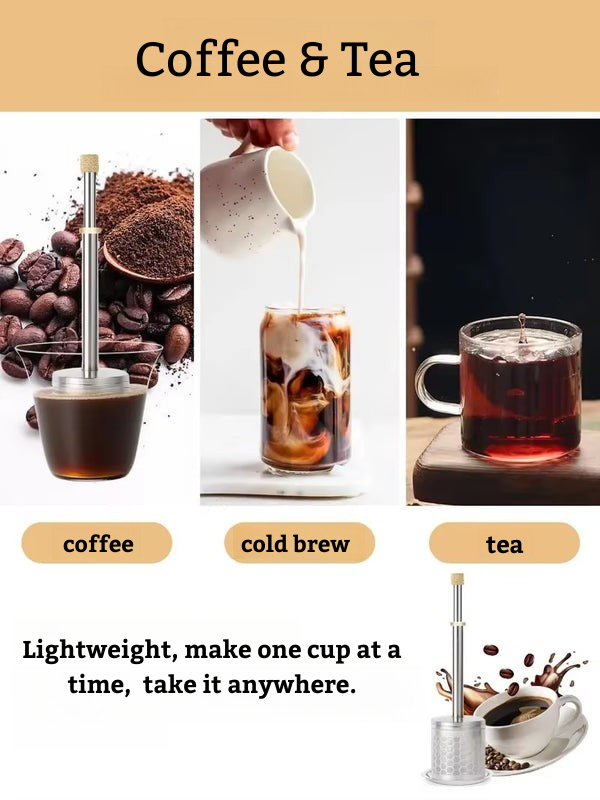 Stainless Steel Coffee and Tea Brewer Portable/Travel